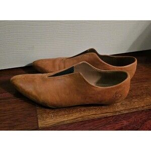 John Fluevog Women's Power Water Pointed Slip On Shoes Brown Leather Sz 10